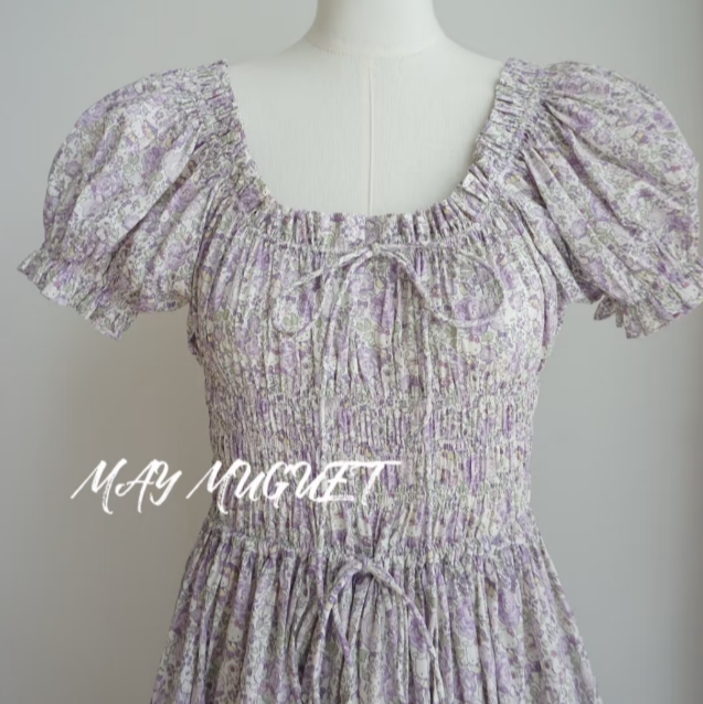 Liberty Floral Dress – Elegant Purple Blossom