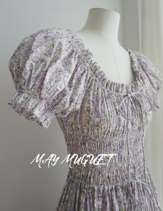 Liberty Floral Dress – Elegant Purple Blossom